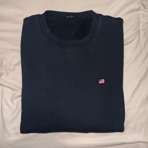 Brand Melville Navy Blue Pullover Sweater tiny Embroidered Flag